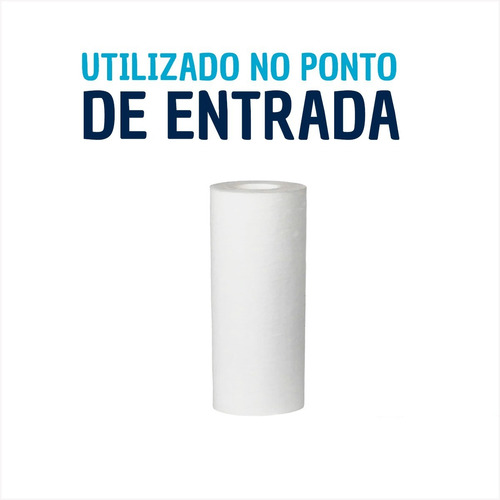 Filtro Refil Cartucho Polipropileno Liso 5 X 2 1/2 5 Micras Cor Branco