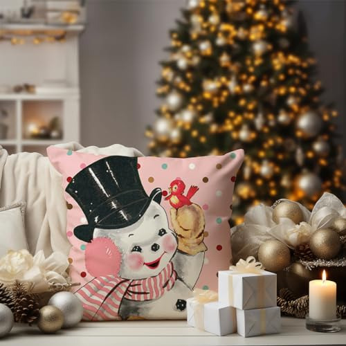Juego De 4 Fundas De Almohada Rosas 40 X 40 Cm Navidad
