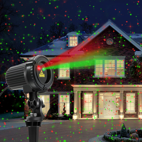 Herhoter Luces Laser De Navidad Al Aire Libre, Luz Laser Roj