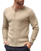 Comprar Coofandy Camisas Henley De Punto Para Hombre Camisas De