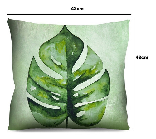Imagem 7 de 10 de Kit Quadros 60x40 + 4 Capas De Almofada Folhagem Verde 42cm