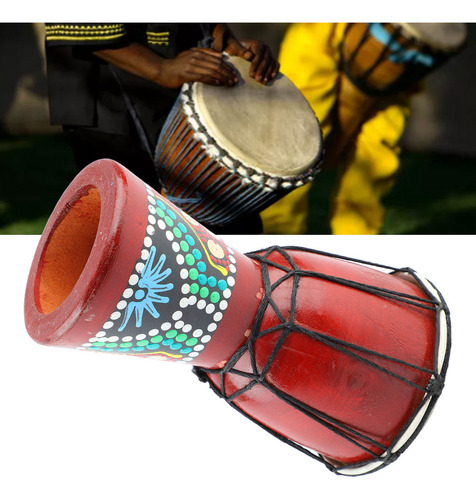 Instrumento De Percusión Manual Djembe De Madera Africano