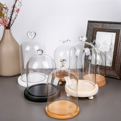 12*12 Love Heart + Log Flat Bottom - Eternal Rose Glass Dome