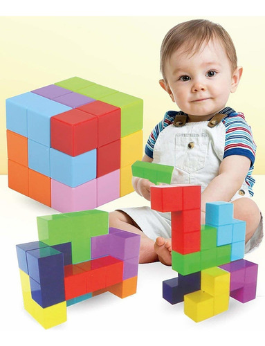 Ímãs Quadrados Cubo Blocos De Construção Cubo Brinquedos