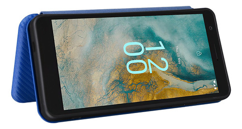 Funda Tipo Cartera De Fibra De Carbono For Teléfono Nokia