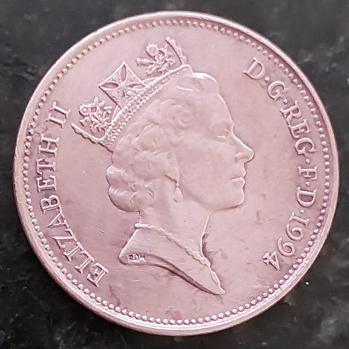 Moeda Reino Unido 2 Pence 1994 Isabel 2 Bronze Linda 126-247 (Usado)