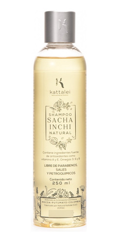 Imagen 1 de 1 de Shampoo Natural De Sacha Inchi - mL a $36