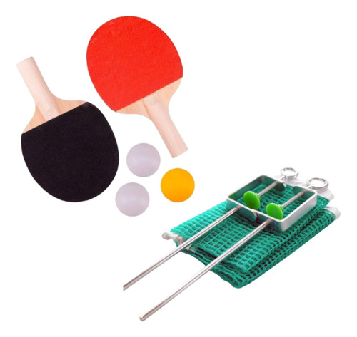 Kit Profissional  Ping Pong Raquetes + Rede C/suporte