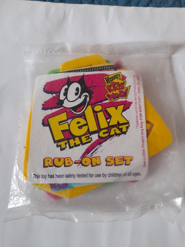 Promoción Wendy's Kids Meal Felix The Cat Rub-on Set