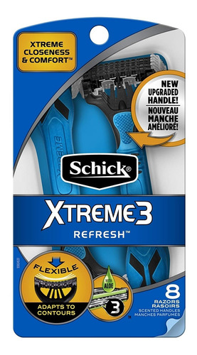 Set De 8 Máquina De Afeitar Desechable Schick Xtreme3