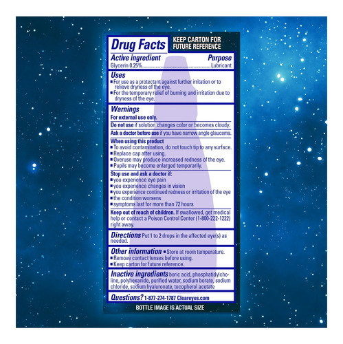 Clear Eyes Gotas Nocturnas Para Aliviar El Ojo Seco 15 Ml