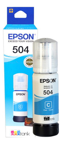 Botella De Tinta Cian Epson T504 Epson T504220-al Ecotank, C