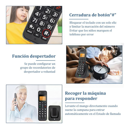 Teléfono Inalámbrico Con Lcd Para Casa Oficina Pack De 2