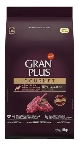 Gran Plus Gourmet Alimento para cão adulto de raça média e grande...