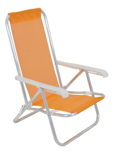Cadeira Reclinável Praiapiscina Sítio Lazy 4posições Laranja