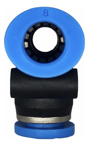 5 Conexão Pneumática União Tee 08mm Plástica Engate Rápido