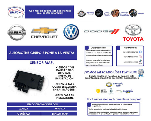Sensor Map Impala 2001 2002 2003 2004 2005 Nuevo