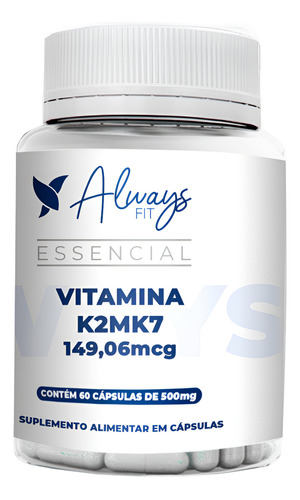 Ways Fit Vitamina K2 Mk-7 149mcg 60 Cápsuas Pote Sabor Sem Sabor