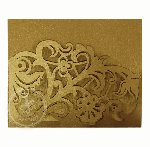 50 Invitaciones Sobres Corte Laser Flores Sh-1215-01