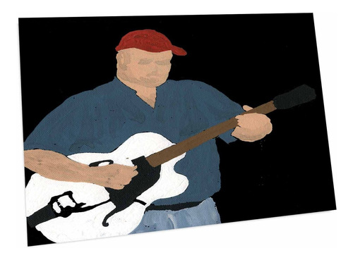 3drose Male Guitar Player White Painting Desk Pads