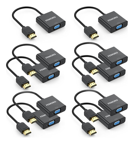 Paquete De 10 Adaptadores Hdmi A Vga, Convertidores De Cable