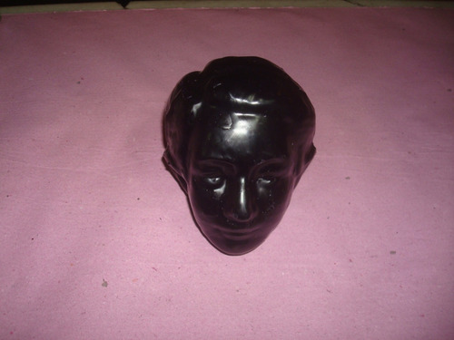 Vela Cabeça De Cera Masculina / Pequena Preta Para Promessa. Preto