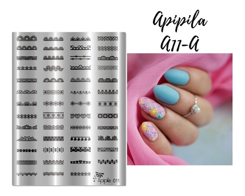 Placa Para Carimbo De Unhas Apipila A11 - A