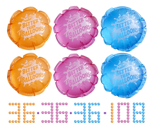 Juguetes Acuáticos Nerf Better Than Balloons, 108 Cápsulas P