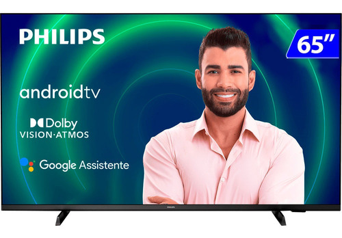 Imagem 1 de 6 de Smart Tv Philips Led 65 4k Wi-fi Android 65pug7406