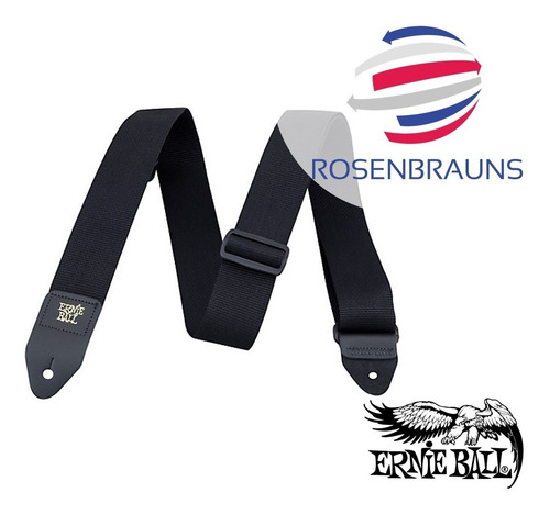 Correa Ernie Ball Polypro Strap Negra - Genuinas!