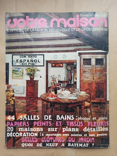 Lote 4 Revistas Votre Maison - Decoración Francia Años 70 (Usado)