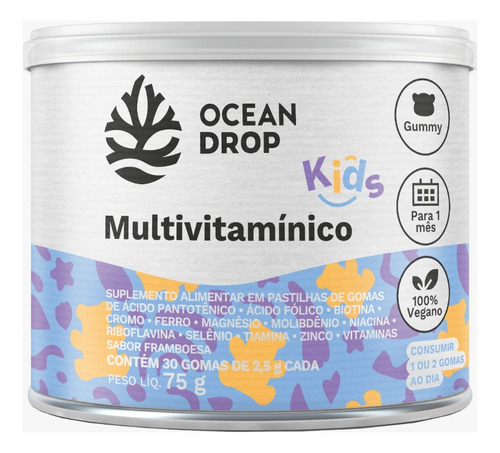 Multivitamínico Kids 30 Gomas - Ocean Drop Sabor Without flavor