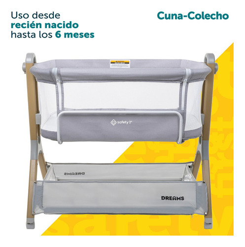 Cuna-colecho Safety 1st Dreams Gris Gris Gris Claro