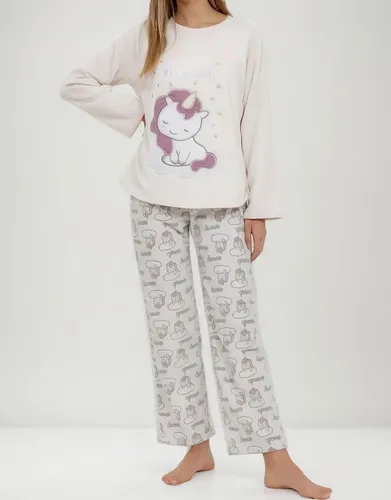 Pijama 2 Piezas Polar Mujer Importado Unicornio Invierno