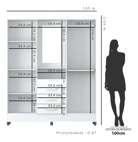 Quarto Completo Berço Roupeiro E Cômoda 3 Pçs Moval