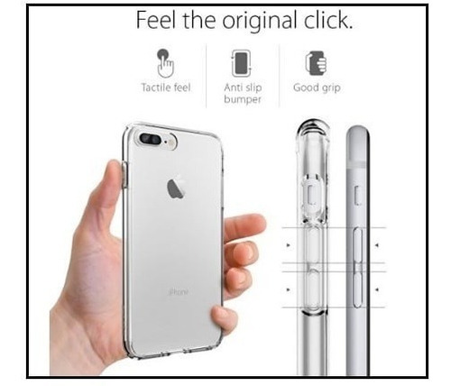 Forro iPhone 7 Plus 8 Plus Transparente Goma Shockproof New