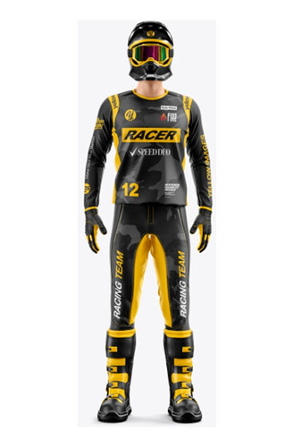 Yellow Images Mockups Motocross - Pacote