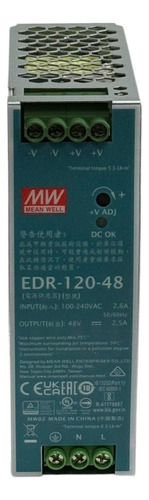 Fuente De Poder 48vdc / 2.5 Amp Edr-120-48 - Mean Well -