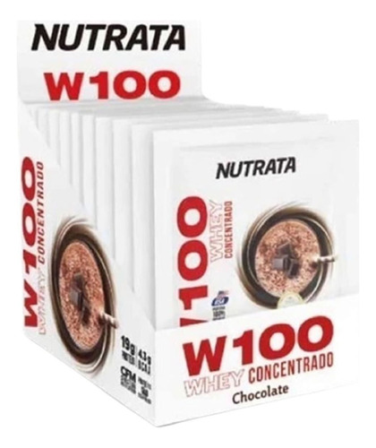 W100 Whey Concentrado - 12 Sachês 30g Chocolate - Nutrata