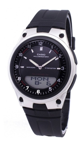 Reloj Casio Hombre Aw 80-1a Deportivo Negro/plateado