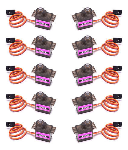 Rgbzone 10pcs Mg90s Micro Servo Motor Con Engranajes 9g Para