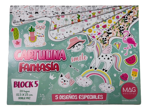 Cartulina Fantasia Block 5 20hjs Doble Faz  32.5x25cm 