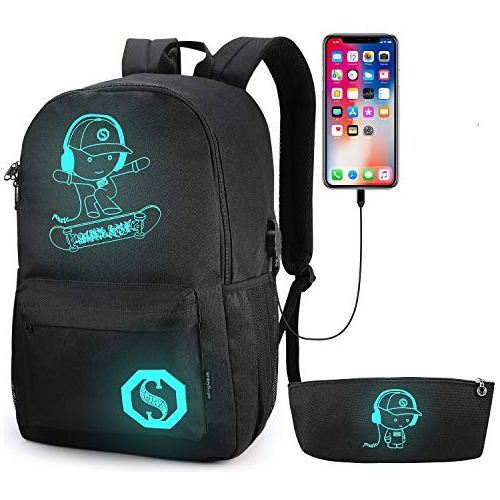 Pawsky Mochilas Para Niños, Béisbol Anime Mochila W91zp