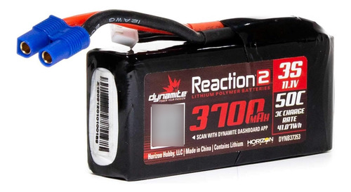 Dynamite 11.1v 3700mah 3s 50c Reacción 2 Lipo Batería: Ec3,