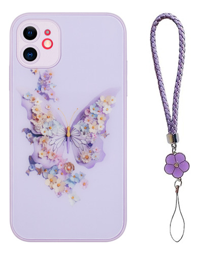Protector iPhone 11 Diseño Mariposa Color Violeta