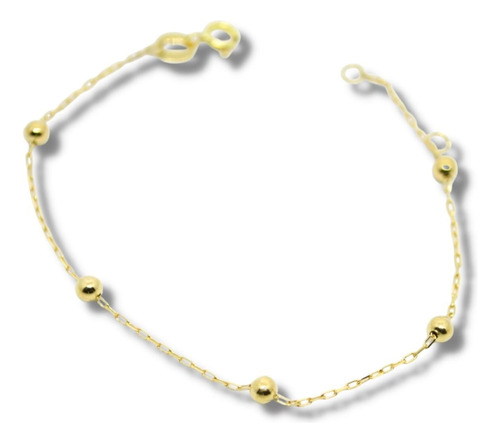 Pulseira Ouro 18k Bolinha 2.7mm Elo Corrente 1mm Pl005