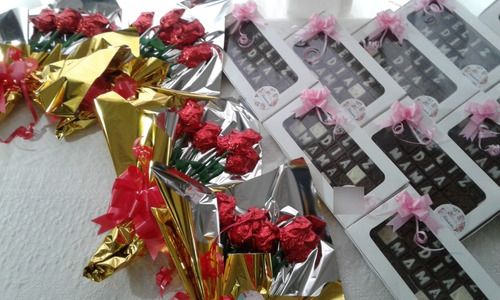 Ramo De 6 Rosas De Choco+chocomensaje O Bombones