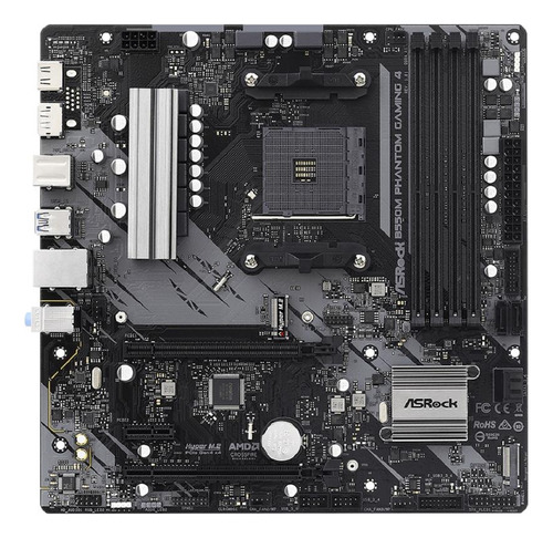 Placa Mãe Asrock B550m Phantom Gaming 4, B550, Amd Am4, Ddr4