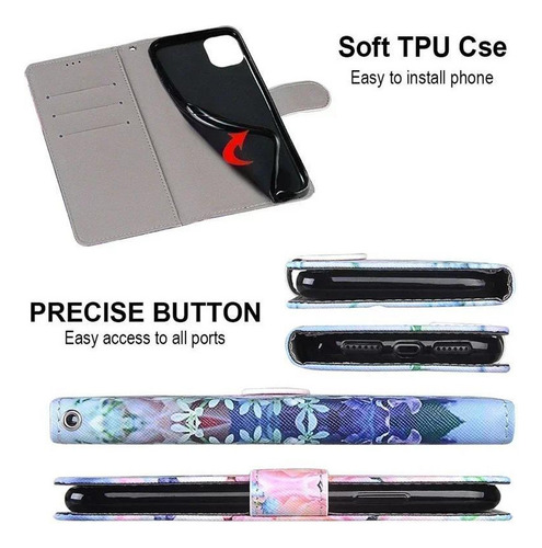 Funda De Teléfono Con Soporte Tipo Libro Para Samsung Galaxy