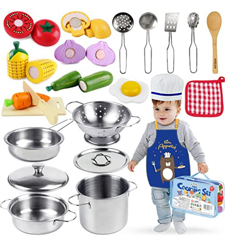 Juego De Cocina Juego De Ollas Y Sartenes Para Niños, Juguet